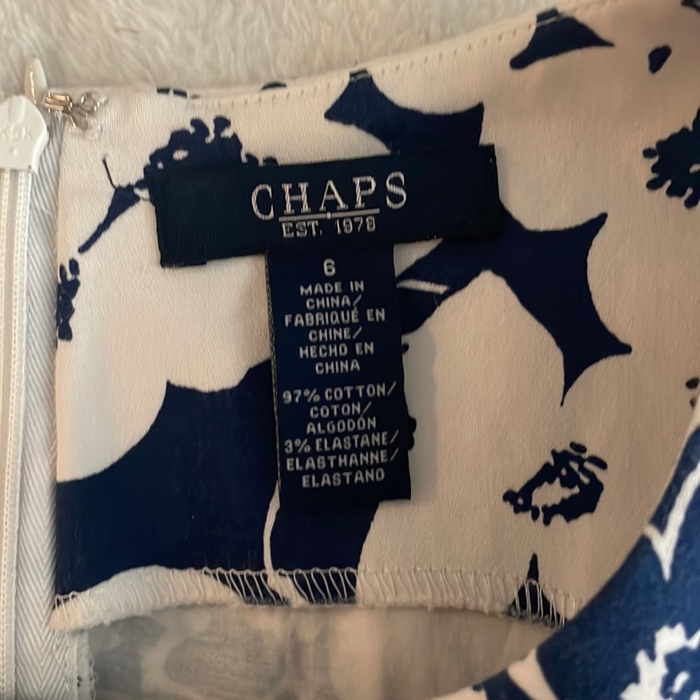 Chaps Sleeveless Floral Dress Size 6 - Picture 4 of 4